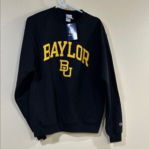 Sharp Looking Baylor Crewneck Sweatshirt with Yellow Logo NWT Retail $46